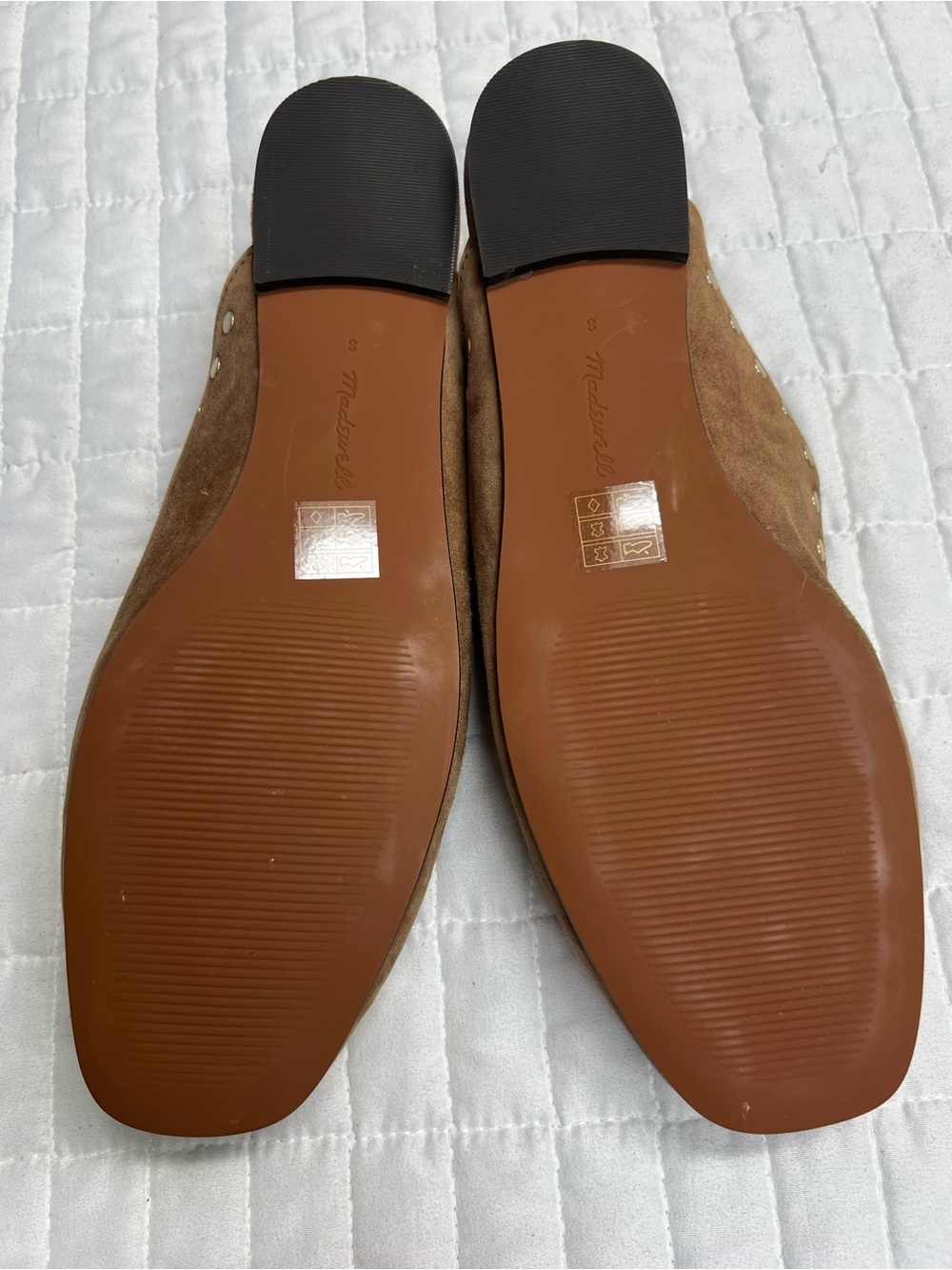 Madewell The Greta Ballet Flat Mule in Aged Cognac Suede Size 8 - Picture 10 of 11